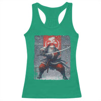 Christmas Samurai Santa Racerback Tank Top Japanese Xmas Warrior Sword Katana - Wonder Print Shop