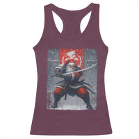 Christmas Samurai Santa Racerback Tank Top Japanese Xmas Warrior Sword Katana - Wonder Print Shop