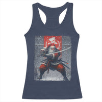 Christmas Samurai Santa Racerback Tank Top Japanese Xmas Warrior Sword Katana - Wonder Print Shop
