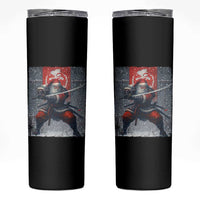 Christmas Samurai Santa Skinny Tumbler Japanese Xmas Warrior Sword Katana - Wonder Print Shop