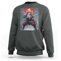 Christmas Samurai Santa Sweatshirt Japanese Xmas Warrior Sword Katana - Wonder Print Shop