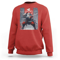 Christmas Samurai Santa Sweatshirt Japanese Xmas Warrior Sword Katana - Wonder Print Shop