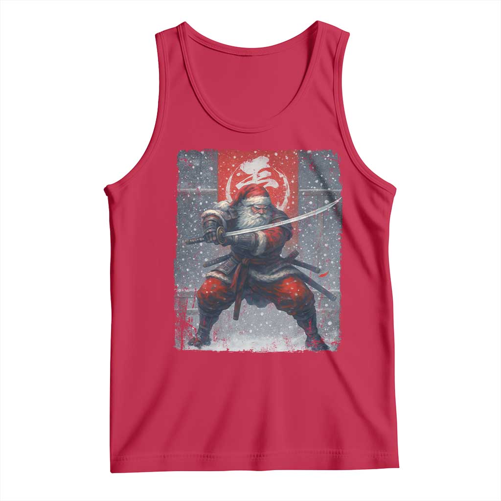 Christmas Samurai Santa Tank Top Japanese Xmas Warrior Sword Katana - Wonder Print Shop