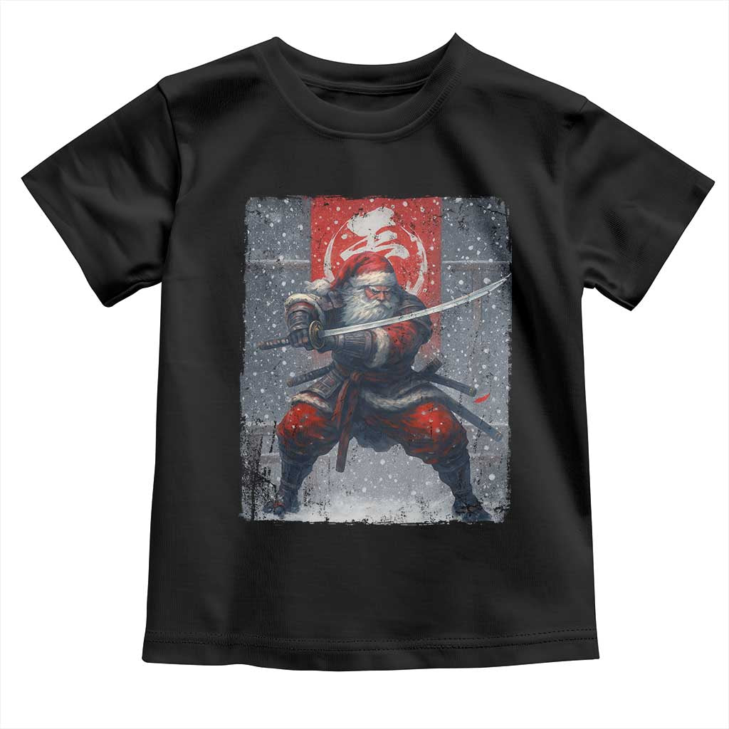 Christmas Samurai Santa Toddler T Shirt Japanese Xmas Warrior Sword Katana - Wonder Print Shop