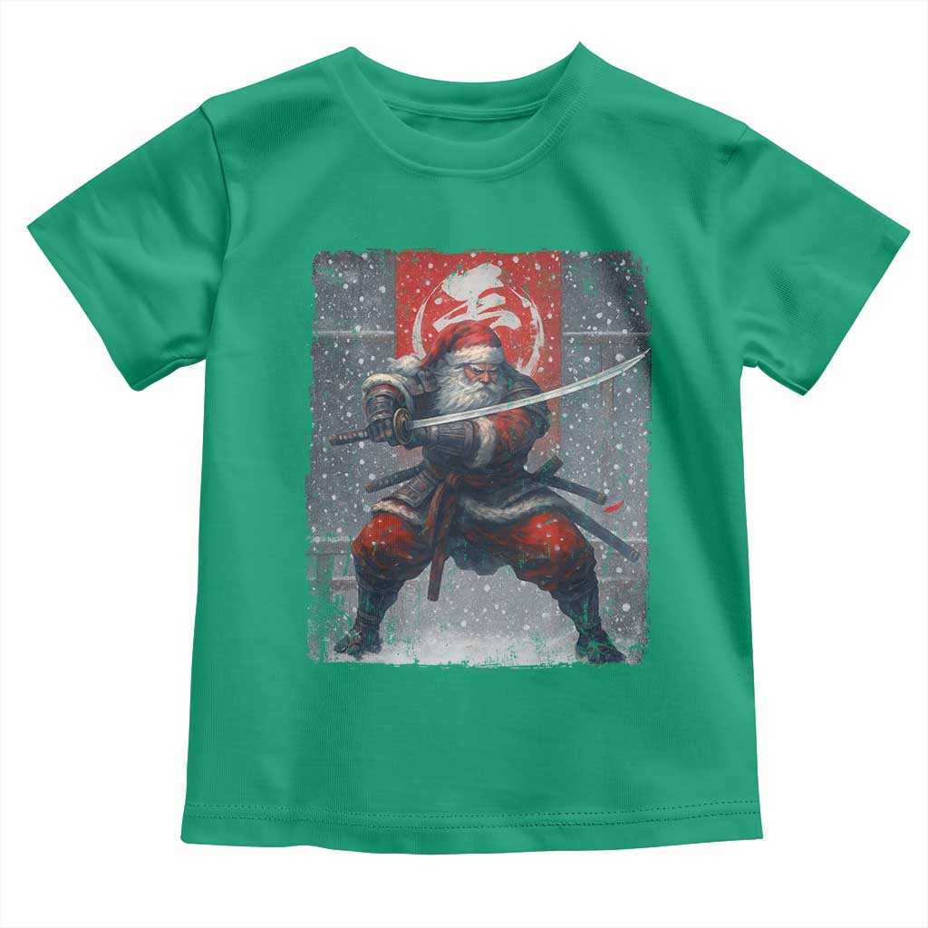Christmas Samurai Santa Toddler T Shirt Japanese Xmas Warrior Sword Katana - Wonder Print Shop