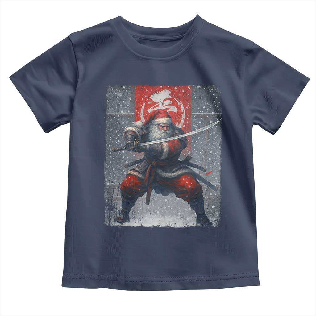 Christmas Samurai Santa Toddler T Shirt Japanese Xmas Warrior Sword Katana - Wonder Print Shop