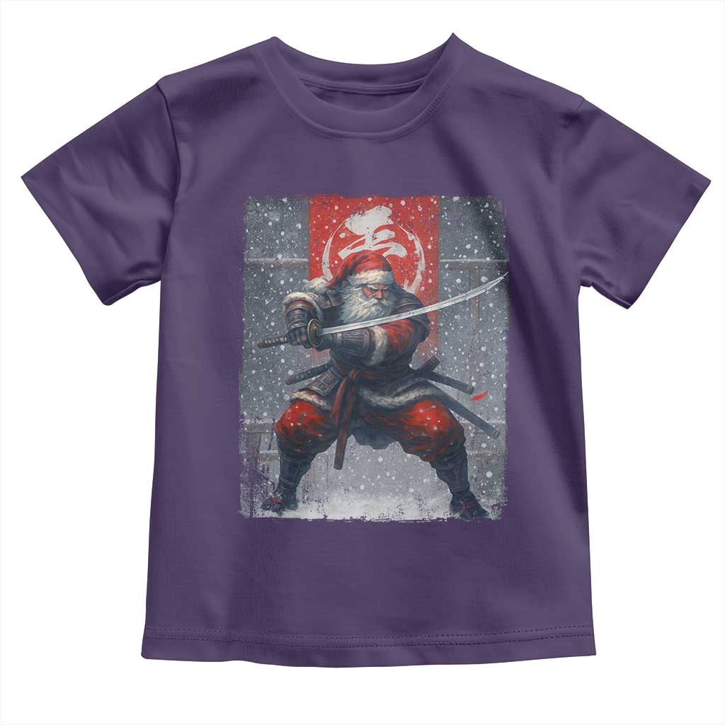 Christmas Samurai Santa Toddler T Shirt Japanese Xmas Warrior Sword Katana - Wonder Print Shop