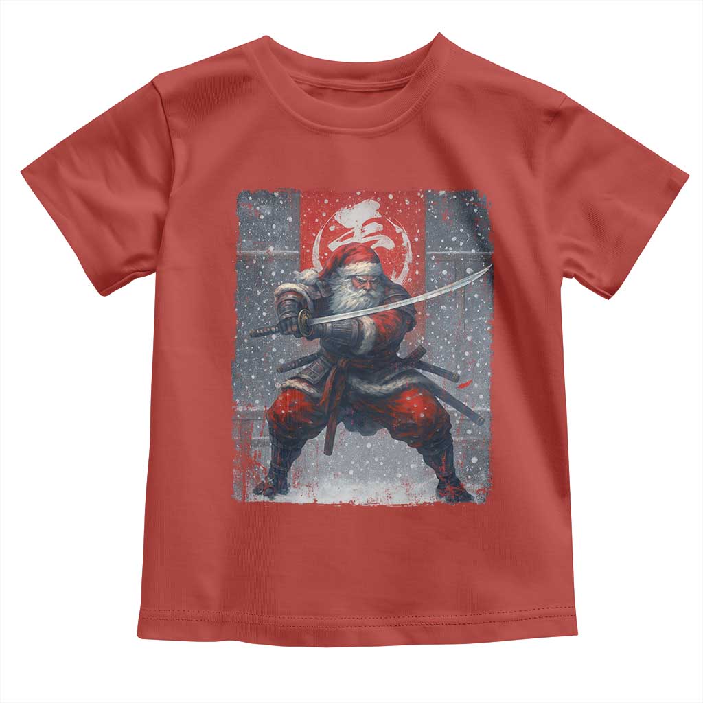 Christmas Samurai Santa Toddler T Shirt Japanese Xmas Warrior Sword Katana - Wonder Print Shop