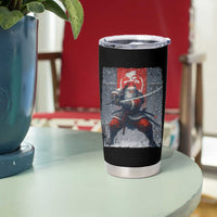 Christmas Samurai Santa Tumbler Cup Japanese Xmas Warrior Sword Katana - Wonder Print Shop