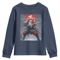 Christmas Samurai Santa Youth Sweatshirt Japanese Xmas Warrior Sword Katana - Wonder Print Shop