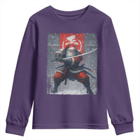 Christmas Samurai Santa Youth Sweatshirt Japanese Xmas Warrior Sword Katana - Wonder Print Shop