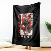 Christmas Samurai Santa Throw Blanket Japanese Xmas Warrior Ukiyo-e Art - Wonder Print Shop