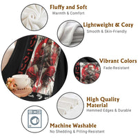 Christmas Samurai Santa Throw Blanket Japanese Xmas Warrior Ukiyo-e Art - Wonder Print Shop