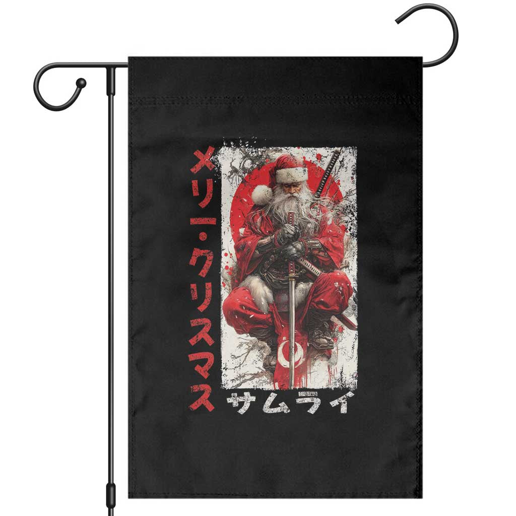 Christmas Samurai Santa Garden Flag Japanese Xmas Warrior Ukiyo-e Art - Wonder Print Shop