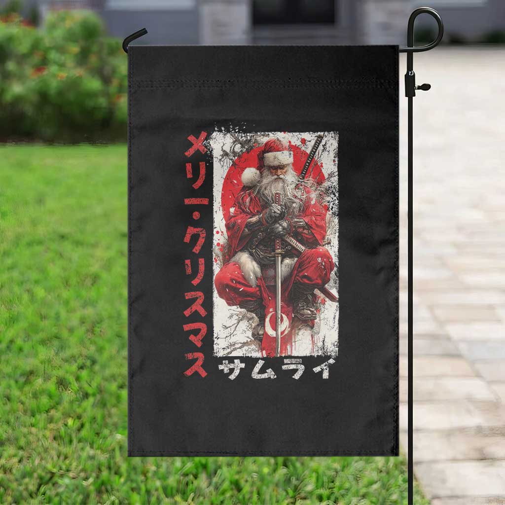 Christmas Samurai Santa Garden Flag Japanese Xmas Warrior Ukiyo-e Art - Wonder Print Shop