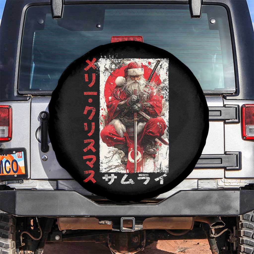 Christmas Samurai Santa Spare Tire Cover Japanese Xmas Warrior Ukiyo-e Art - Wonder Print Shop