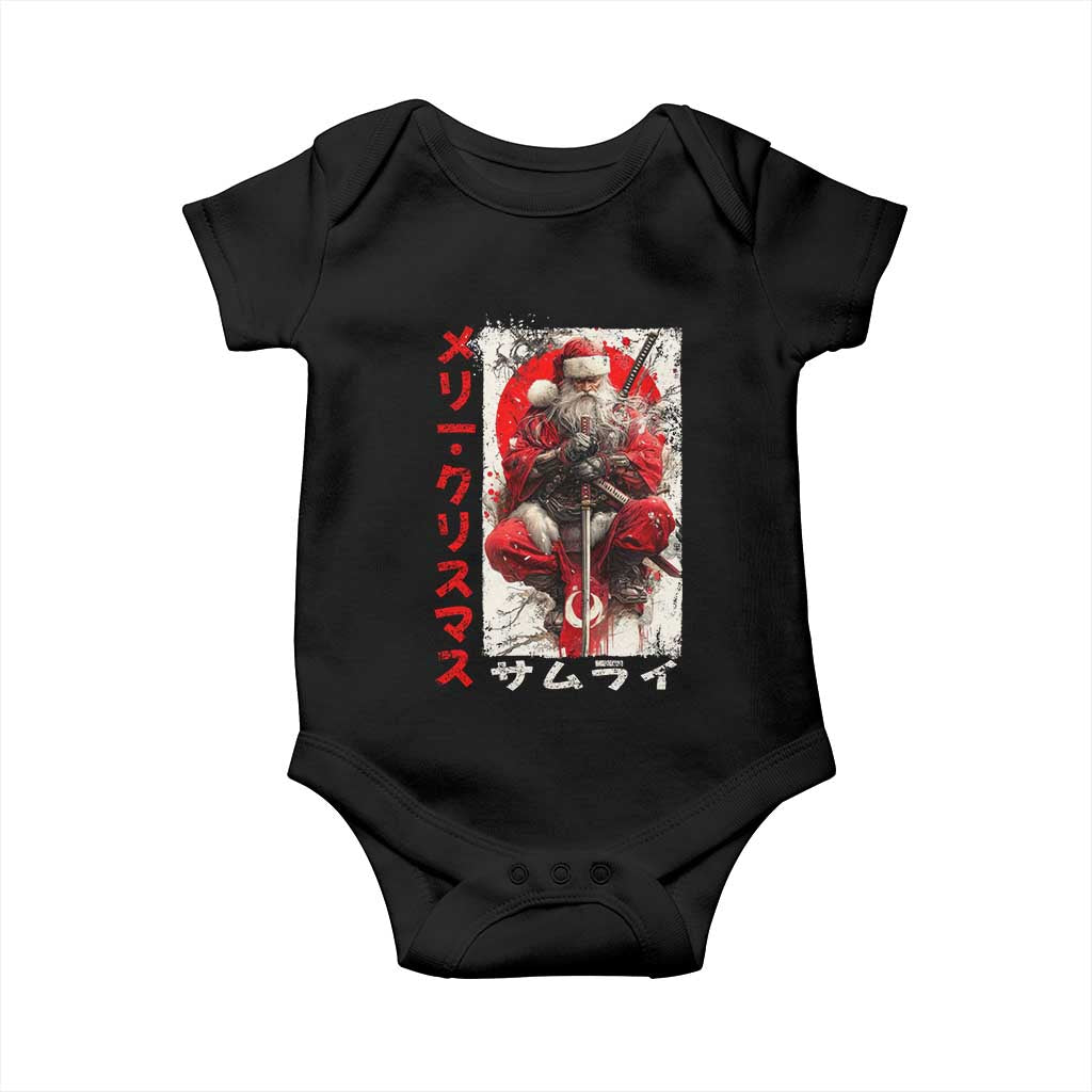 Christmas Samurai Santa Baby Onesie Japanese Xmas Warrior Ukiyo-e Art - Wonder Print Shop