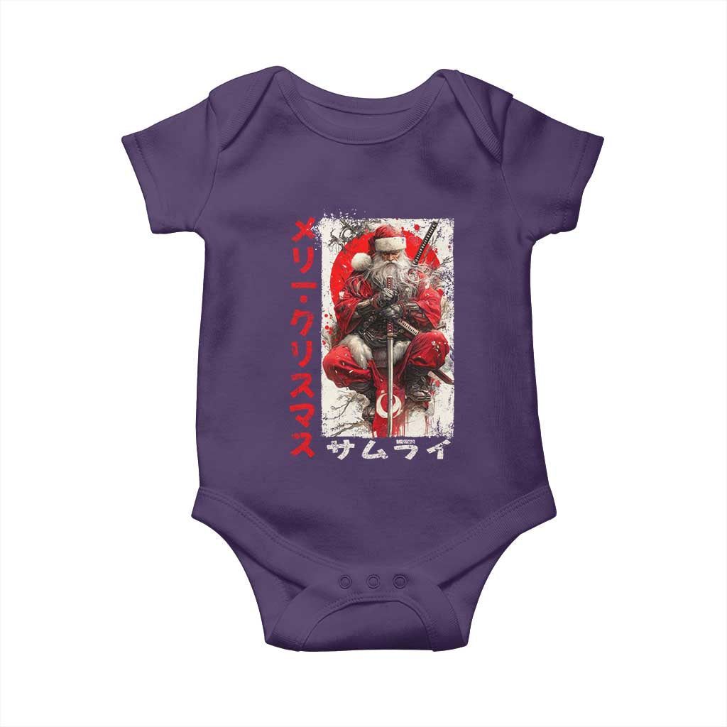 Christmas Samurai Santa Baby Onesie Japanese Xmas Warrior Ukiyo-e Art - Wonder Print Shop