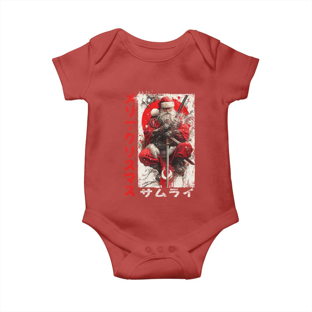 Christmas Samurai Santa Baby Onesie Japanese Xmas Warrior Ukiyo-e Art - Wonder Print Shop