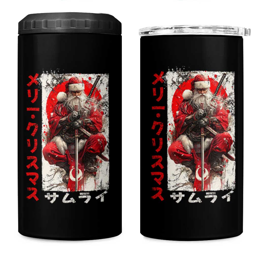 Christmas Samurai Santa 4 in 1 Can Cooler Tumbler Japanese Xmas Warrior Ukiyo-e Art - Wonder Print Shop