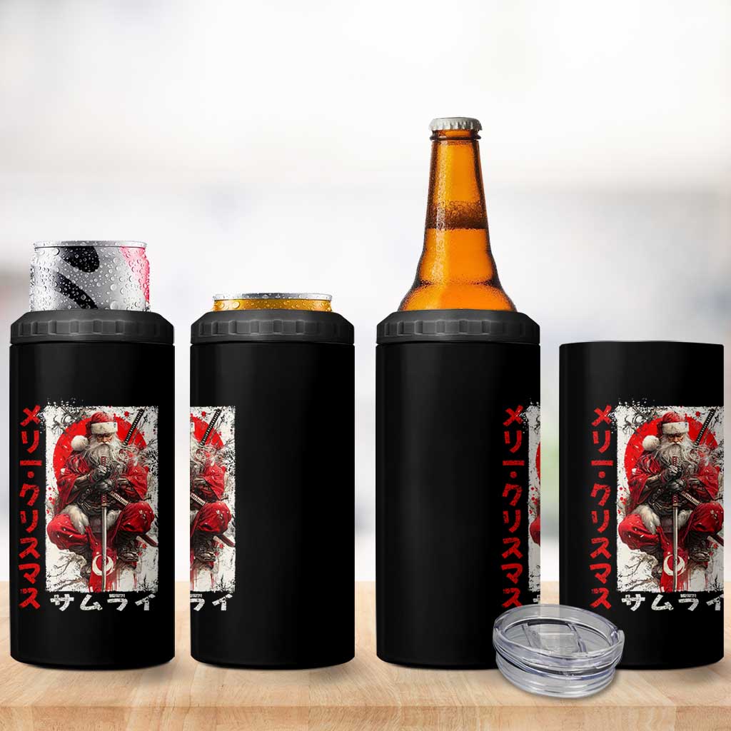 Christmas Samurai Santa 4 in 1 Can Cooler Tumbler Japanese Xmas Warrior Ukiyo-e Art - Wonder Print Shop