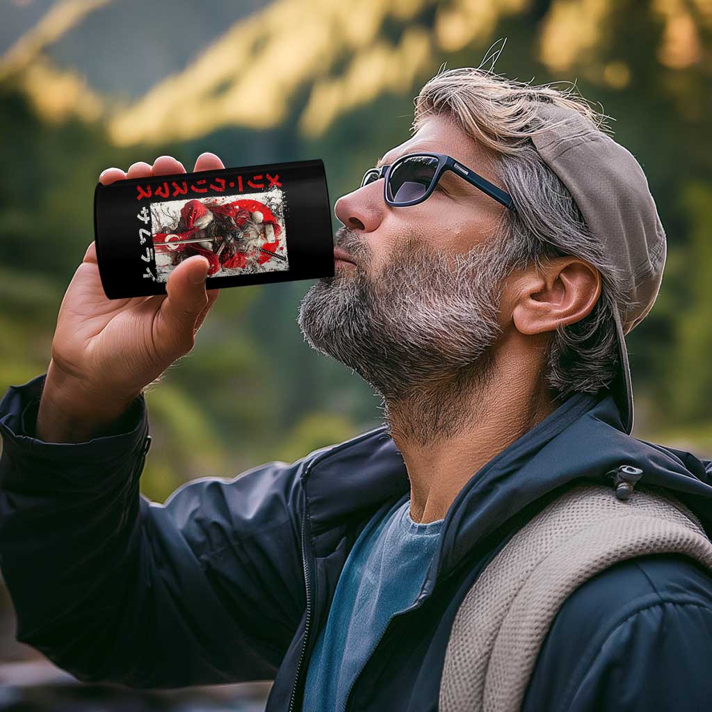 Christmas Samurai Santa 4 in 1 Can Cooler Tumbler Japanese Xmas Warrior Ukiyo-e Art - Wonder Print Shop