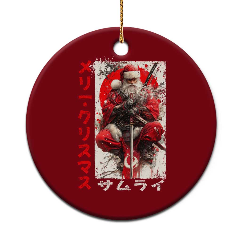 Christmas Samurai Santa Ceramic Ornament Japanese Xmas Warrior Ukiyo-e Art - Wonder Print Shop