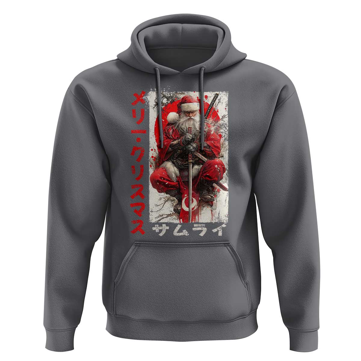 Christmas Samurai Santa Hoodie Japanese Xmas Warrior Ukiyo-e Art - Wonder Print Shop
