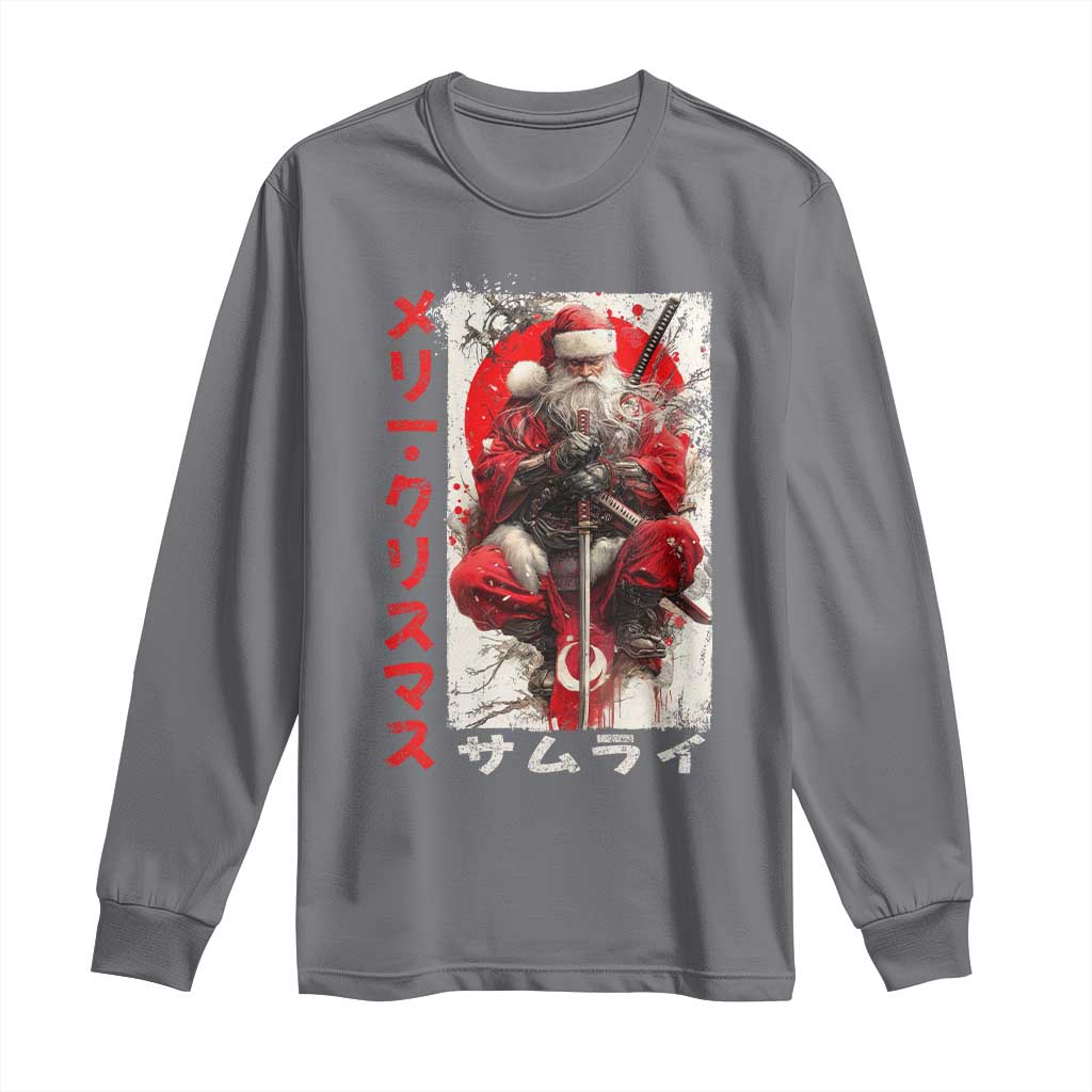 Christmas Samurai Santa Long Sleeve Shirt Japanese Xmas Warrior Ukiyo-e Art - Wonder Print Shop