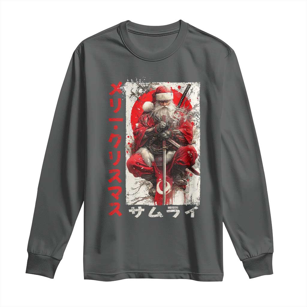 Christmas Samurai Santa Long Sleeve Shirt Japanese Xmas Warrior Ukiyo-e Art - Wonder Print Shop