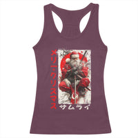 Christmas Samurai Santa Racerback Tank Top Japanese Xmas Warrior Ukiyo-e Art - Wonder Print Shop