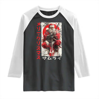 Christmas Samurai Santa Raglan Shirt Japanese Xmas Warrior Ukiyo-e Art - Wonder Print Shop
