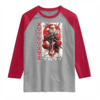 Christmas Samurai Santa Raglan Shirt Japanese Xmas Warrior Ukiyo-e Art - Wonder Print Shop
