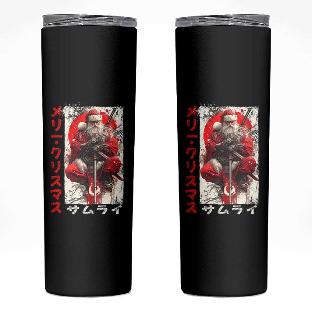 Christmas Samurai Santa Skinny Tumbler Japanese Xmas Warrior Ukiyo-e Art - Wonder Print Shop