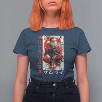 Christmas Samurai Santa T Shirt For Women Japanese Xmas Warrior Ukiyo-e Art - Wonder Print Shop