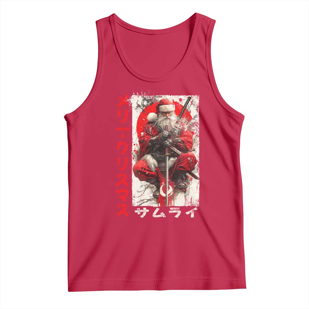 Christmas Samurai Santa Tank Top Japanese Xmas Warrior Ukiyo-e Art - Wonder Print Shop