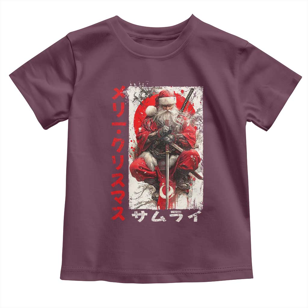 Christmas Samurai Santa Toddler T Shirt Japanese Xmas Warrior Ukiyo-e Art - Wonder Print Shop
