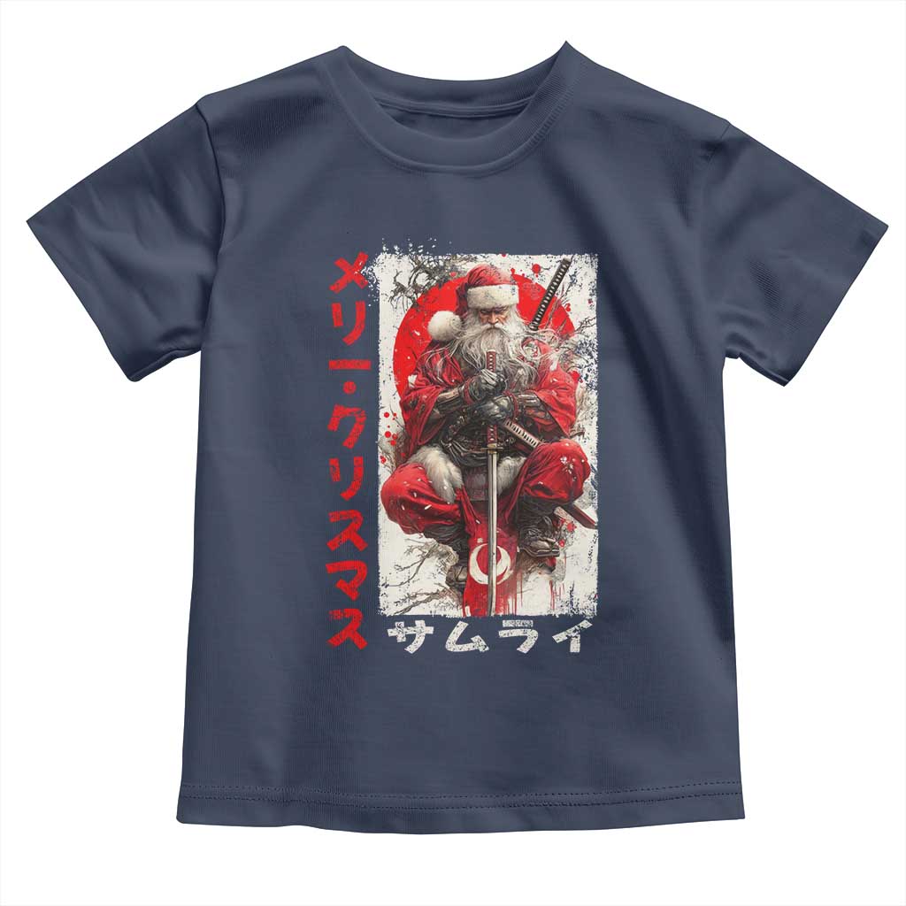 Christmas Samurai Santa Toddler T Shirt Japanese Xmas Warrior Ukiyo-e Art - Wonder Print Shop