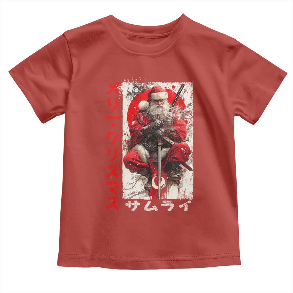 Christmas Samurai Santa Toddler T Shirt Japanese Xmas Warrior Ukiyo-e Art - Wonder Print Shop