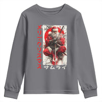 Christmas Samurai Santa Youth Sweatshirt Japanese Xmas Warrior Ukiyo-e Art - Wonder Print Shop
