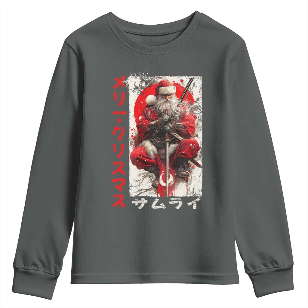 Christmas Samurai Santa Youth Sweatshirt Japanese Xmas Warrior Ukiyo-e Art - Wonder Print Shop