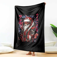 Christmas Cyberpunk Santa Throw Blanket Japanese Xmas Techwear Manga Anime - Wonder Print Shop