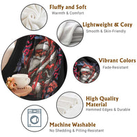 Christmas Cyberpunk Santa Throw Blanket Japanese Xmas Techwear Manga Anime - Wonder Print Shop