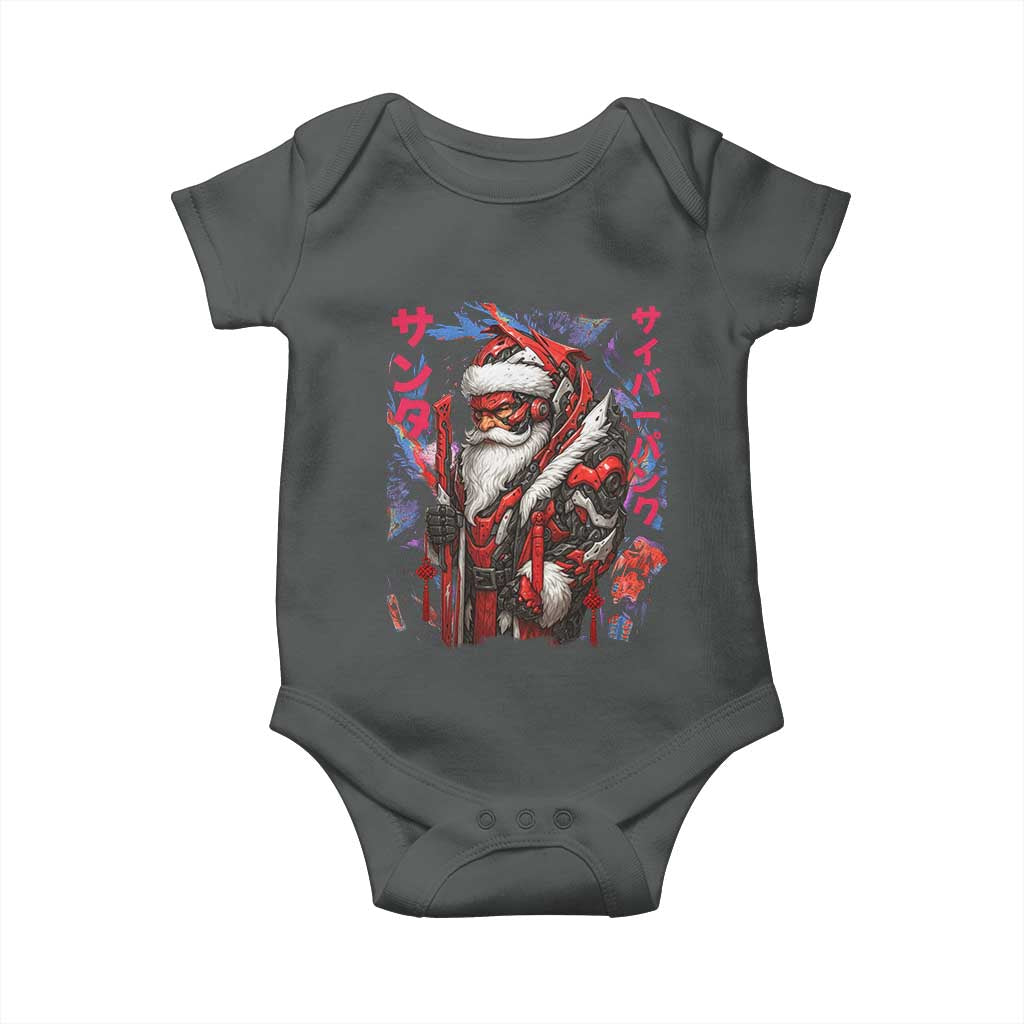 Christmas Cyberpunk Santa Baby Onesie Japanese Xmas Techwear Manga Anime - Wonder Print Shop