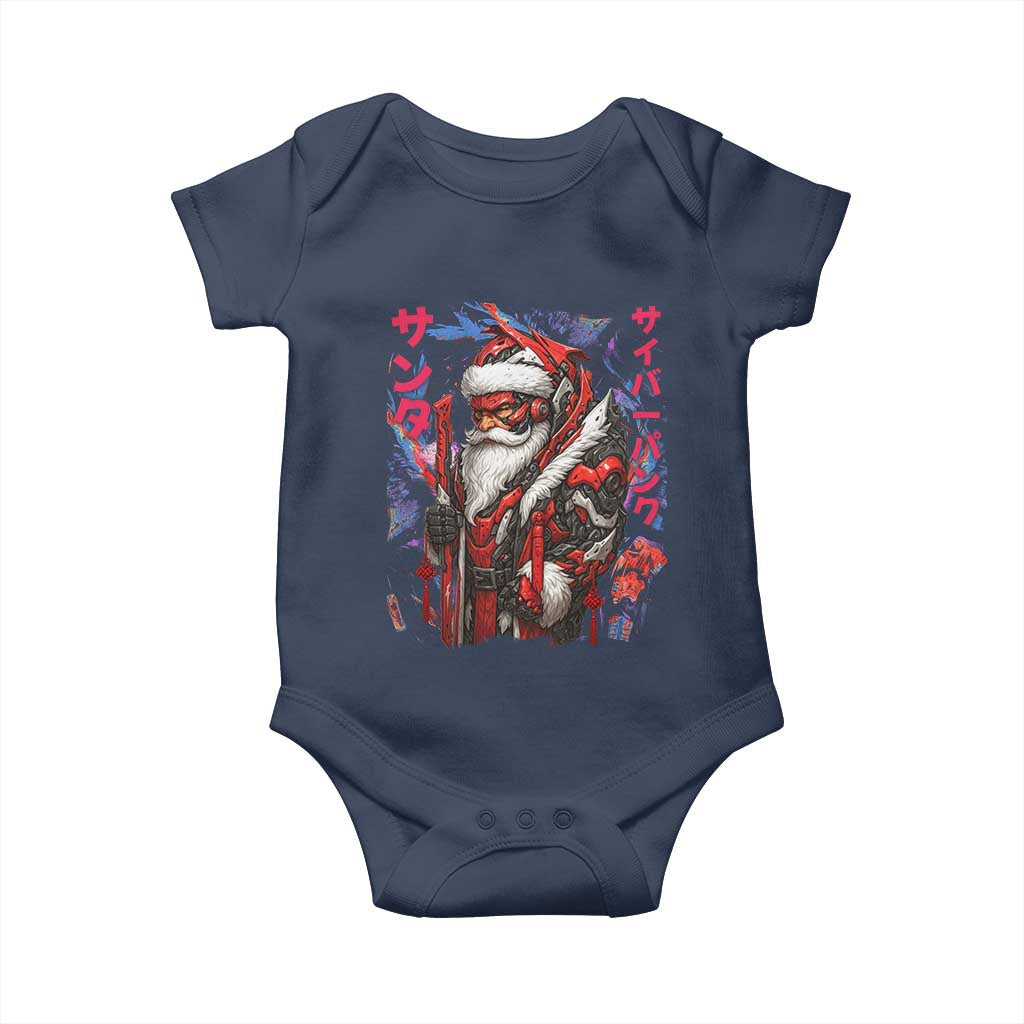 Christmas Cyberpunk Santa Baby Onesie Japanese Xmas Techwear Manga Anime - Wonder Print Shop