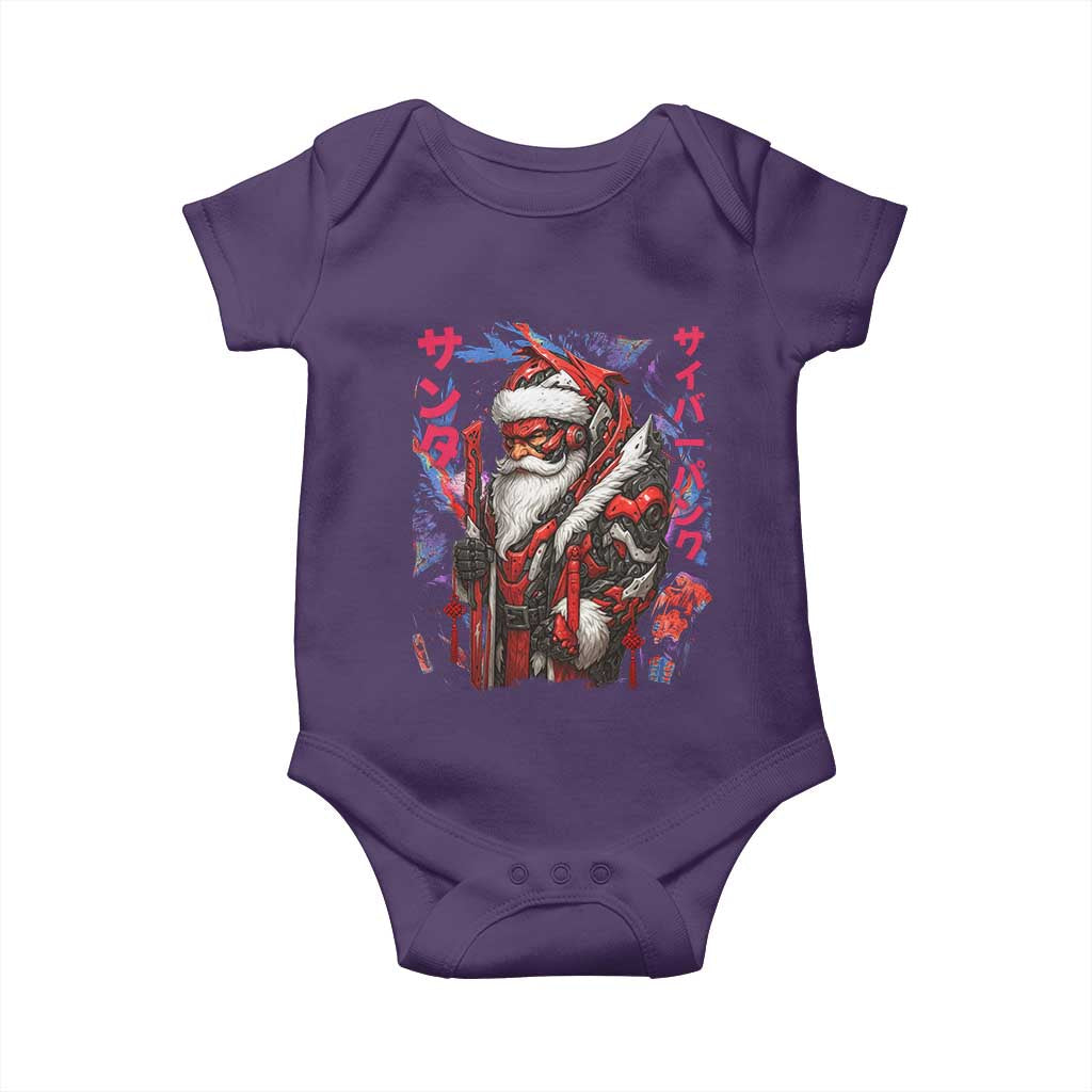 Christmas Cyberpunk Santa Baby Onesie Japanese Xmas Techwear Manga Anime - Wonder Print Shop