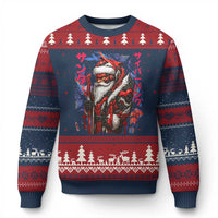 Xmas Cyberpunk Santa Ugly Christmas Sweater Japanese Xmas Techwear Manga Anime - Wonder Print Shop