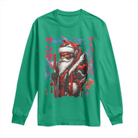 Christmas Cyberpunk Santa Long Sleeve Shirt Japanese Xmas Techwear Manga Anime - Wonder Print Shop
