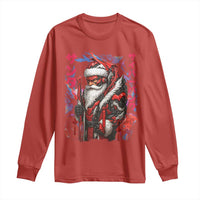 Christmas Cyberpunk Santa Long Sleeve Shirt Japanese Xmas Techwear Manga Anime - Wonder Print Shop