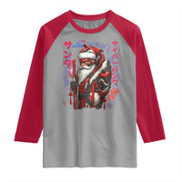 Christmas Cyberpunk Santa Raglan Shirt Japanese Xmas Techwear Manga Anime - Wonder Print Shop